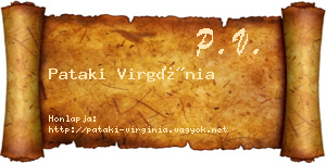 Pataki Virgínia névjegykártya
